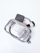 Сумка женская саквояж на молнии, 20×9×12 см, серебристая - Фото 10