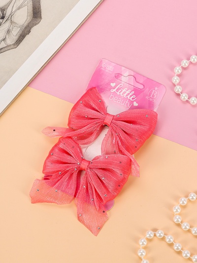 Зажимы для волос «Марта», набор 2 шт., переливы, 7.5 см, розовые