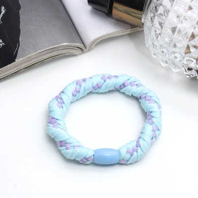 Резинка для волос «Спорт элит», плетение штрихи, 5 см, голубая