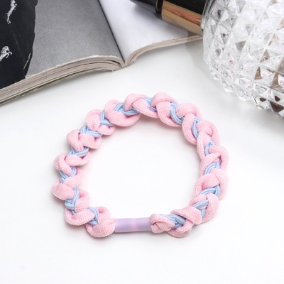 Резинка для волос «Спорт элит», плетение спиралька, 5 см, розовая