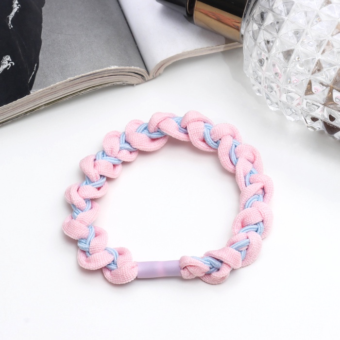 Резинка для волос «Спорт элит», плетение спиралька, 5 см, розовая - Фото 1