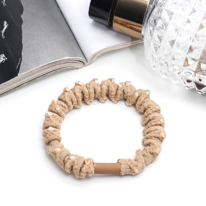 Резинка для волос «Спорт элит», жатка рисунок, 5 см, бежевая