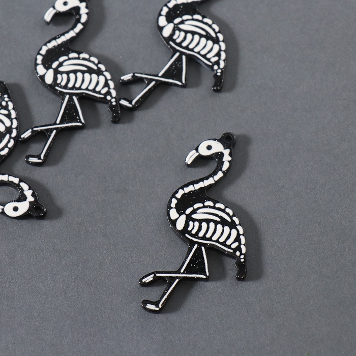 Декор для творчества акрил двусторонний «Скелет фламинго», блеск, 5.2×2.8×0.3 см