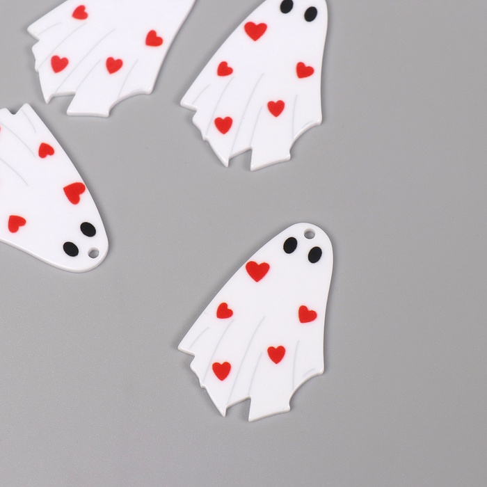 Декор для творчества акрил «Привидение с сердечками», 3.7×2.6×0.2 см - Фото 1