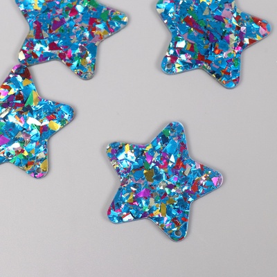 Декор для творчества акрил двусторонний «Блестящая звезда», 3.9×3×0.2 см