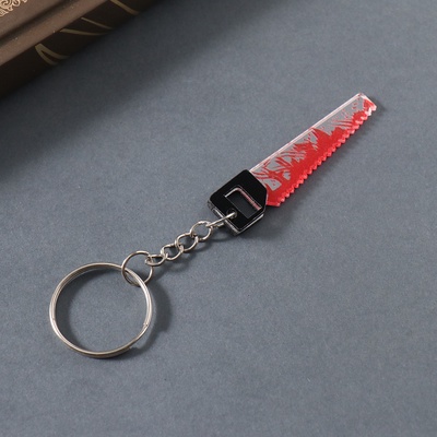 Брелок акрил зеркальный "Окровавленная пила" 5,1х1,3х0,3 см