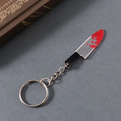 Брелок акрил зеркальный "Окровавленный нож" 4,5х1х0,4 см