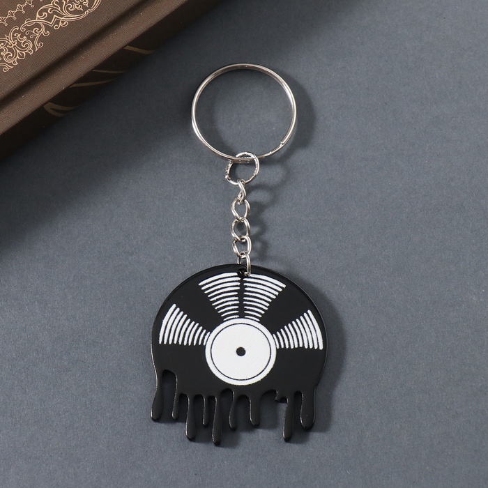 Брелок для ключей на кольце «Расплавившаяся пластинка», акрил, 4.5×4×0.2 см