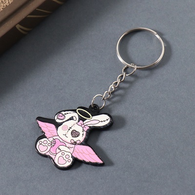 Брелок акрил двусторонний "Зомби-зайка" 3,6х4,2х0,2 см