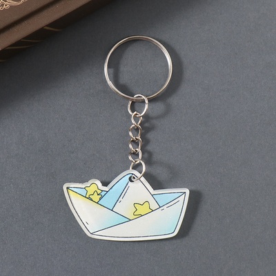Брелок для ключей на кольце «Бумажный кораблик», акрил двусторонний, блеск 3.4×2.9×0.2 см