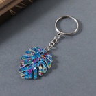 Брелок акрил двусторонний "Блестящий тропический лист" 3,9х3х0,2 см 10715401