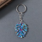 Брелок акрил двусторонний "Блестящий тропический лист" 3,9х3х0,2 см 10715401