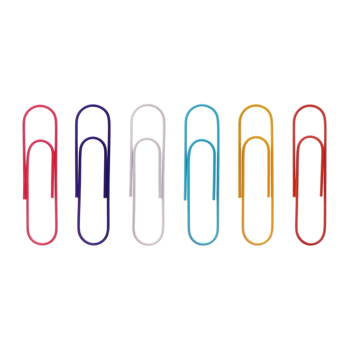 Скрепки 100 мм цветные, 12 штук в пакете - Фото 1