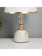 Лампа настольная «Эдикт» 1×40 Вт Е27 белый/золото 27×27×45 см - фото 4728180