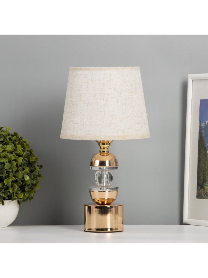 Лампа настольная «Сатори» 1×40 Вт Е27+подсветка LED 5 Вт золото 18×18×29.5 см - Фото 1