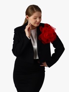 Брошь текстильная «Цветок» объемный, невесомый, цвет красный - Фото 2