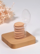 Спонжи для макияжа, с держателем, набор - 6 шт., 3.9×3.1 см, в футляре, бежевые - Фото 2