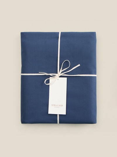 Простыня евро-макси SL Home Percale 300ТС, 235×280 см, хлопок 100%, синяя