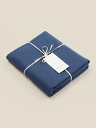 Простыня на резинке 300ТС SL Home Percale 180×200+30 см, синий, 100% хлопок - Фото 5