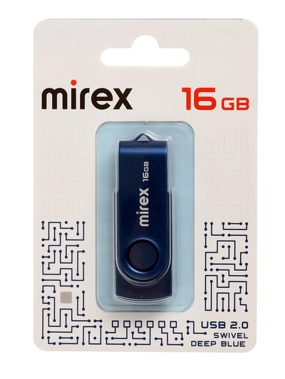 Флешка Mirex SWIVEL DEEP BLUE, 16 ГБ (Ecopack)