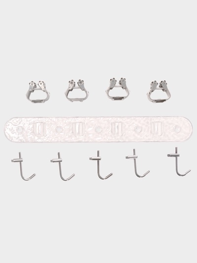 Держатель для швабр настенный самоклеящийся, прозрачная основа, 4 отделения, 42.5×6×6 см