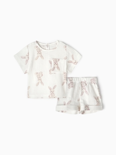 Костюм детский (футболка, шорты) MINAKU, белый, рост 80-86