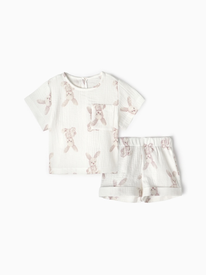 Костюм детский (футболка, шорты) MINAKU, белый, рост 80-86 - Фото 1