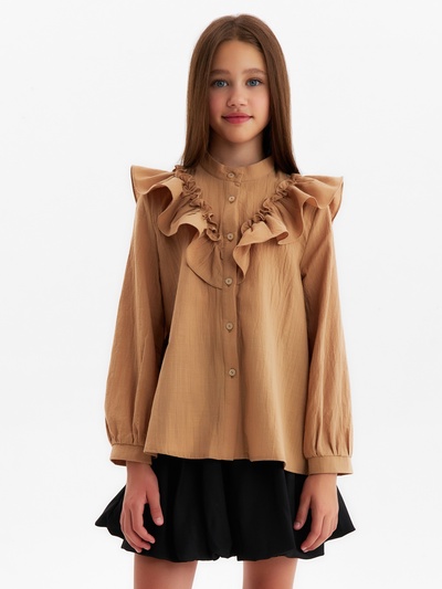 Блузка для девочки MINAKU, бежевая, рост 134 см