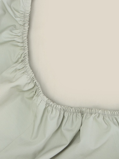 Простыня на резинке 2-спальная SL Home Percale, 160×200+30 см, перкаль, оливковая