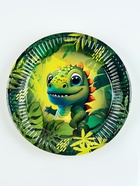 Набор бумажной посуды одноразовый «Динозавр»: 6 тарелок, 6 стаканов - фото 31974699