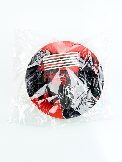 Посуда одноразовая бумажная для праздника Halloween party, 6 тарелок, 6 стаканов