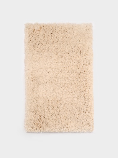 Коврик для дома Доляна, 80×50 см, ворс 4 см, серо-бежевый