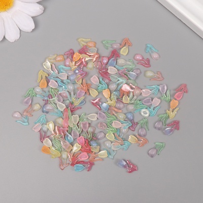 Декор для творчества акрил «Весенний тюльпан», светится в темноте, набор 100 шт., 1.4×0.8 см