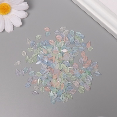 Декор для творчества акрил «Листик», светится в темноте, меняет цвет, набор 250 шт., 0.8×0.5 см