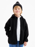 Ветровка демисезонная для мальчиков MINAKU из Softshell на флисе, непромокаемая, чёрная, рост 104 см - Фото 3