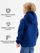 Ветровка демисезонная для мальчиков MINAKU из Softshell на флисе, непромокаемая, тёмно-синяя, рост 92 см - Фото 2