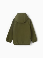 Ветровка демисезонная для мальчиков MINAKU из Softshell на флисе, непромокаемая, оливковая, рост 110 см - Фото 8