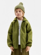 Ветровка демисезонная для мальчиков MINAKU из Softshell на флисе, непромокаемая, оливковая, рост 122 см - Фото 1