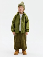 Ветровка демисезонная для мальчиков MINAKU из Softshell на флисе, непромокаемая, оливковая, рост 140 см - Фото 4
