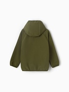 Ветровка демисезонная для мальчиков MINAKU из Softshell на флисе, непромокаемая, оливковая, рост 140 см - Фото 9