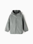Ветровка демисезонная для мальчиков MINAKU из Softshell на флисе, непромокаемая, серая, рост 110 см - Фото 6