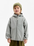 Ветровка демисезонная для мальчиков MINAKU из Softshell на флисе, непромокаемая, серая, рост 134 см - Фото 3