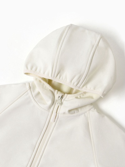 Ветровка для девочки на флисе MINAKU: Softshell, непромокаемая, бежевая, рост 92 см
