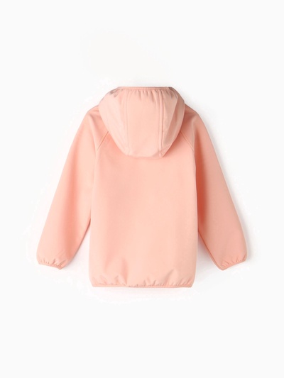 Ветровка для девочки на флисе MINAKU: Softshell, непромокаемая, персиковая, рост 92 см