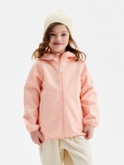 Ветровка демисезонная для девочек MINAKU из Softshell на флисе, непромокаемая, персиковая, рост 134 см - Фото 1