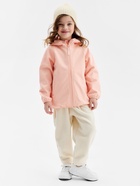 Ветровка демисезонная для девочек MINAKU из Softshell на флисе, непромокаемая, персиковая, рост 134 см - Фото 4