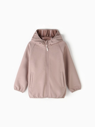 Ветровка для девочки на флисе MINAKU: Softshell, непромокаемая, розовая, рост 98 см