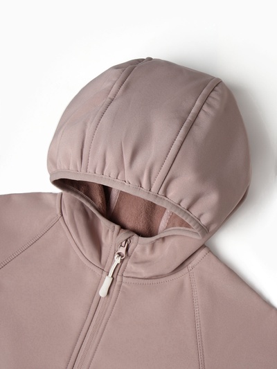 Ветровка для девочки на флисе MINAKU: Softshell, непромокаемая, розовая, рост 98 см