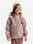 Ветровка демисезонная для девочек MINAKU: Softshell на флисе, непромокаемая, пыльно-розовая, рост 110 см - Фото 3