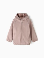 Ветровка демисезонная для девочек MINAKU: Softshell на флисе, непромокаемая, пыльно-розовая, рост 122 см - Фото 5